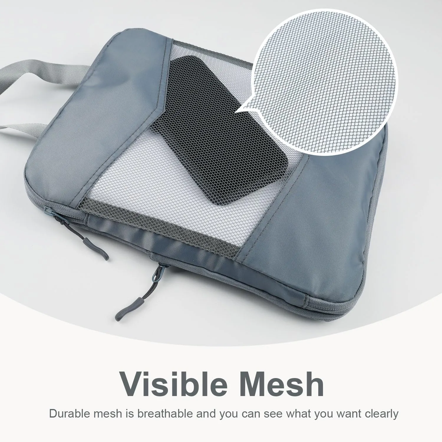 10 Set Compression Packing Cubes for Travel, Suitcase Organizer Bags Set for Travel Accessories, Lightweight Travel Essentials, Grey