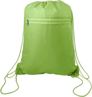 (12 Pack) Set of 12- Economical Drawstring Polyester Backpack with Front Pocket