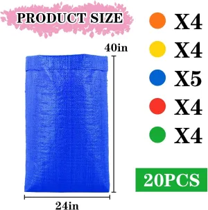 20Pcs Potato Sack Race Bags Large Size Game Race Bag for Carnival Easter Christmas School Outside Lawn Sports Games, Birthday Parties, Outdoor Family Gatherings, Barbecues