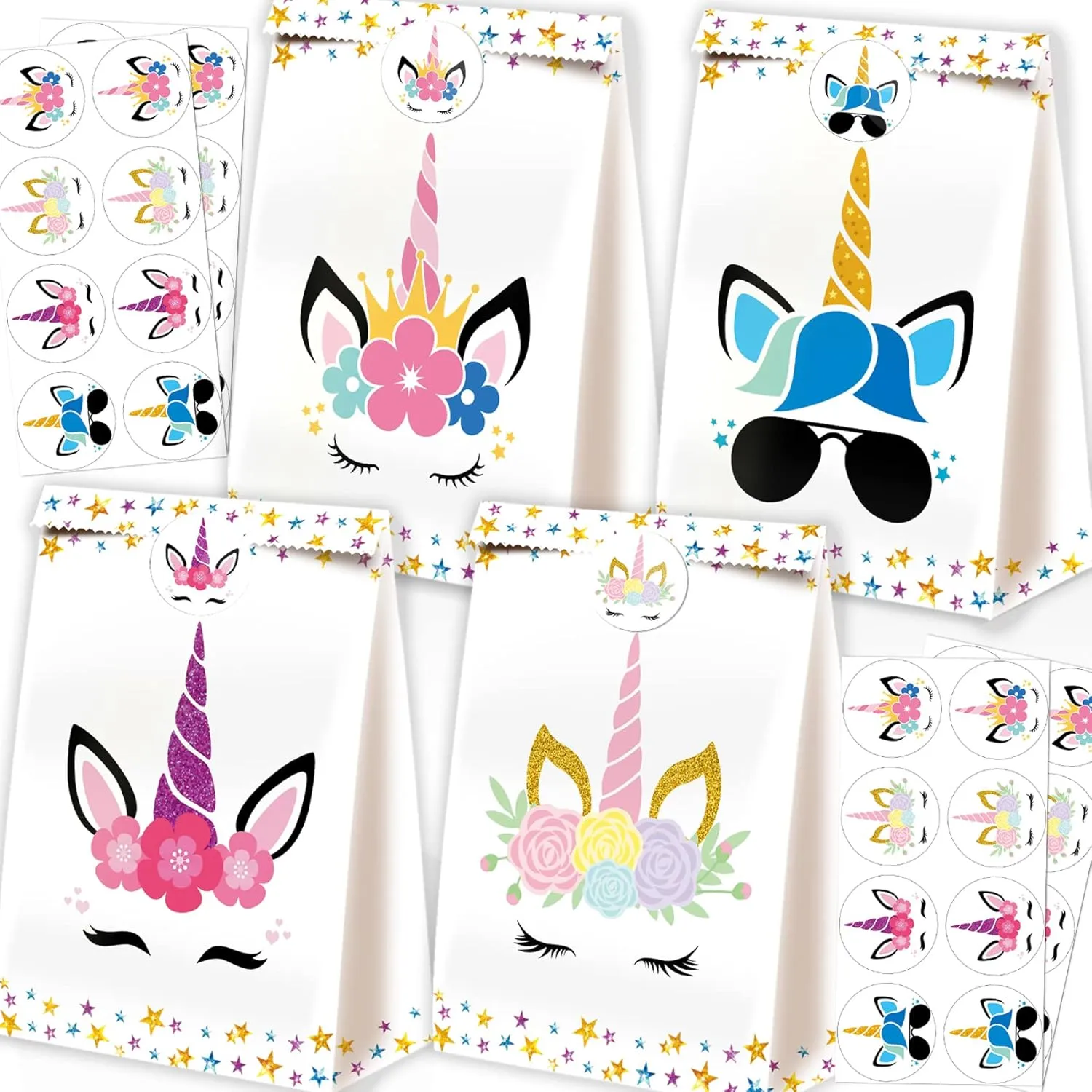 24pc Unicorn Candy Bags - Unicorn Party Favor Bags for Girls' Birthday Decorations