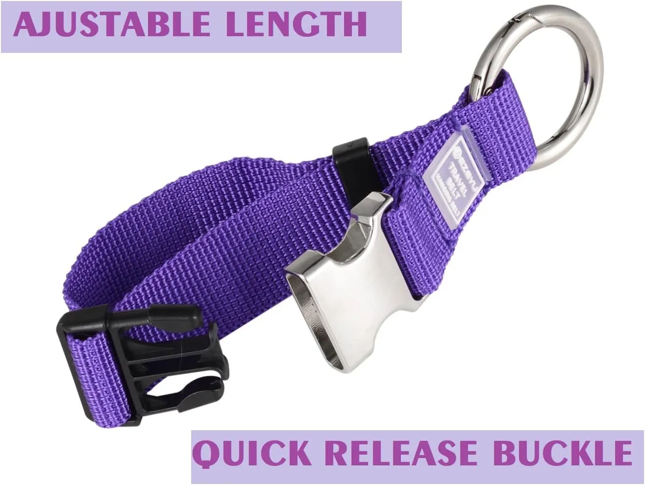 2PCS Heavy Duty Add a Bag Luggage Strap Jacket Gripper,Carry-on Baggage Suitcase Straps Belts Travel Accessories-Purple