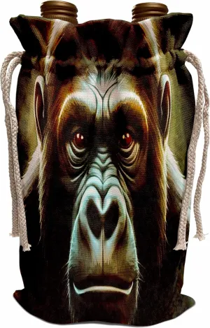 3dRose Ape Mountain Gorilla Fun Face Character Portrait - Wine Bags (wbg-382608-1)