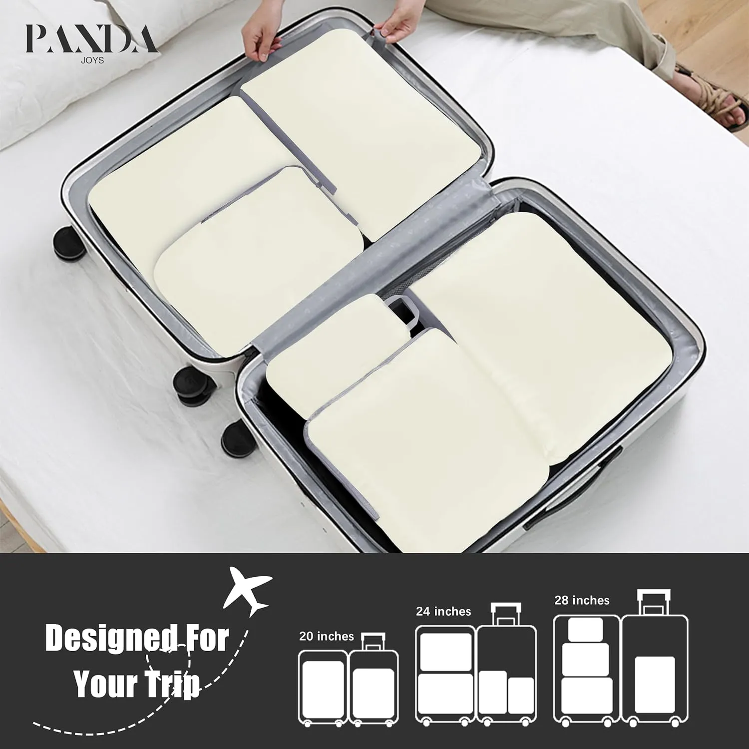 4 Set Compression Packing Cubes Travel - Travel Accessories Expandable Packing Organizers for Carry On - Essentials Luggage Travel Bags