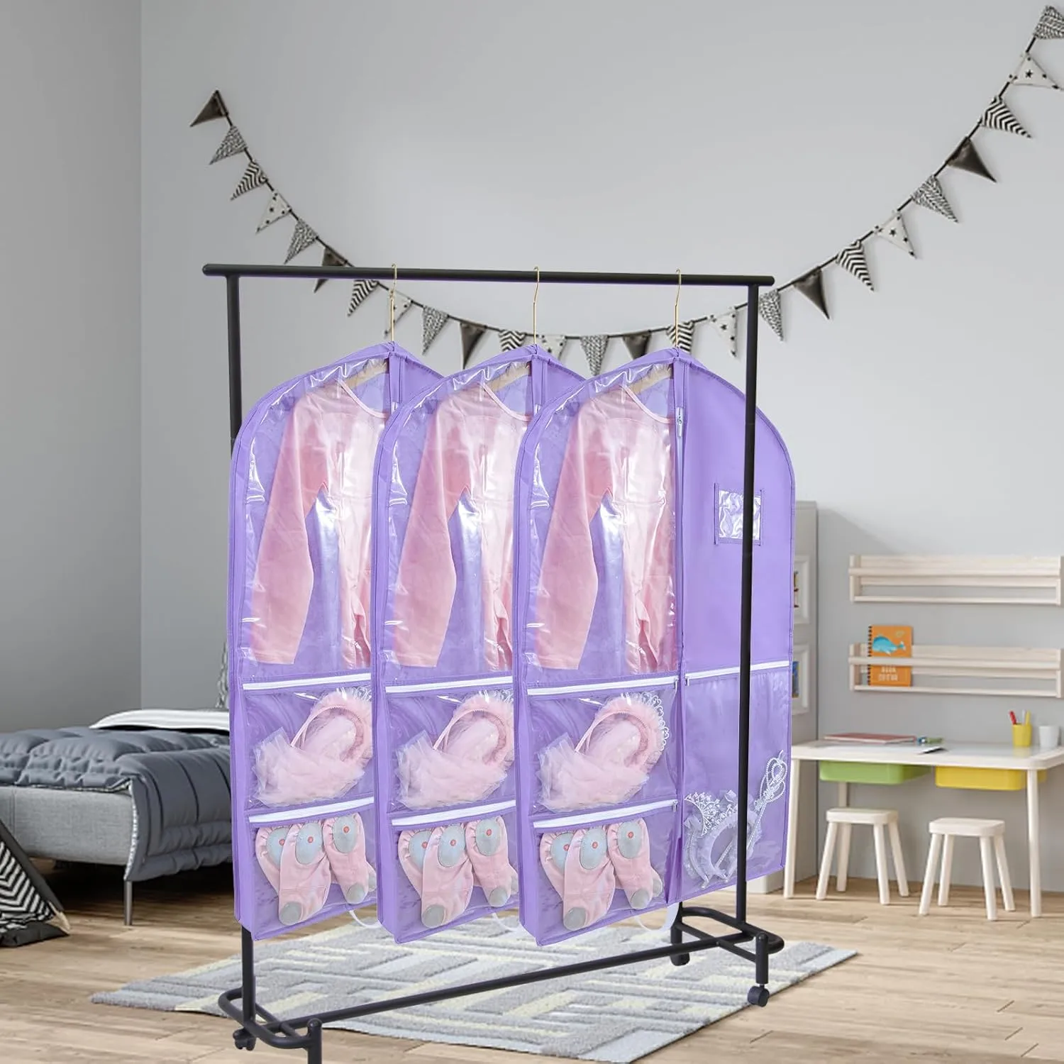 40 inch Dance Costume Bags for Dance Competitions,Dance Garment Bag,Kids Garment Bags for Dance Costumes,Garment Bags for Hanging Clothes with Pocket,Garment Bags for Travel Storage
