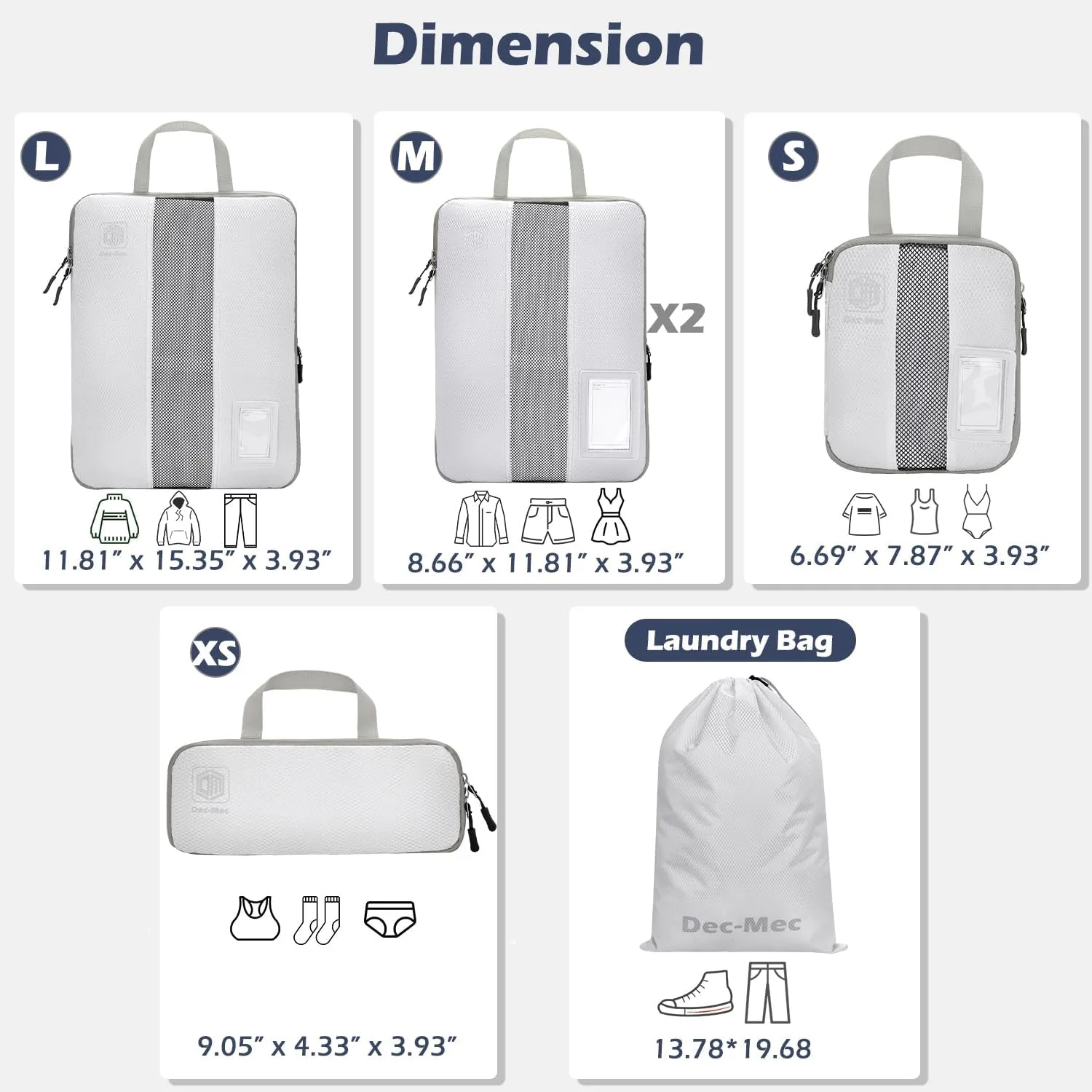 4/6 Set Compression Packing Cubes with lable for Travel, Expandable Packing Organizers, Carry On Luggage Suitcase Organizer Bags