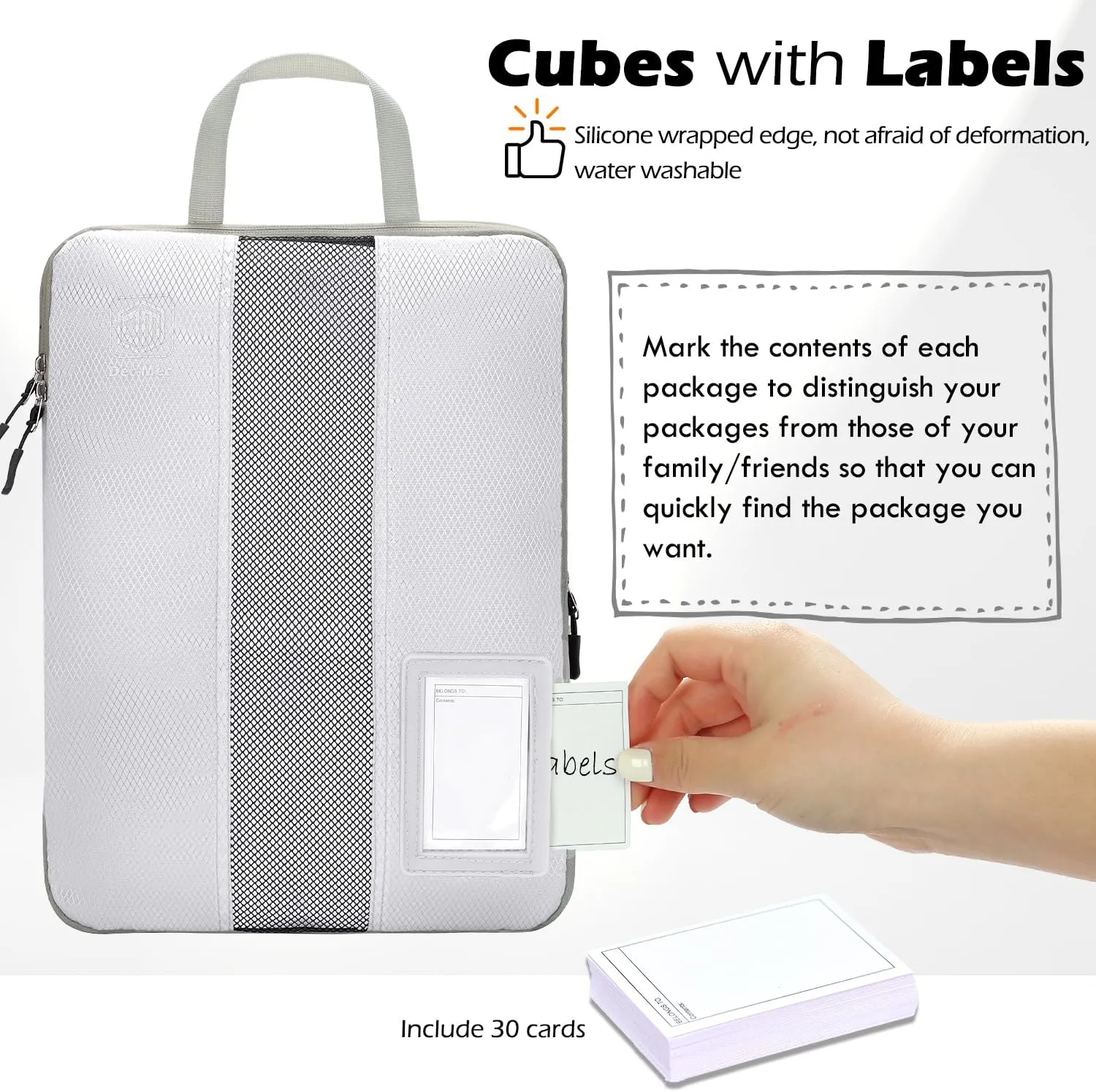 4/6 Set Compression Packing Cubes with lable for Travel, Expandable Packing Organizers, Carry On Luggage Suitcase Organizer Bags