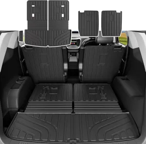 6 Seats Cargo Mat Compatible with 2017-2023 GMC Acadia TPE Cargo Liner Trunk Mat Trunk Liner Backrest Replacement for 2017-2023 GMC Acadia Accessories
