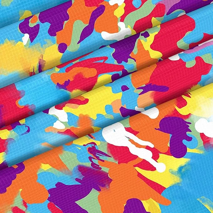 78”x 86” Large Tie Dye Beach Blanket Sandproof, Waterproof Sand Free Beach Picnic Mat w/ Stakes, Lightweight Portable Compact Must Have Outdoor Camping Blanket for Summer Vacation - Rainbow Circles