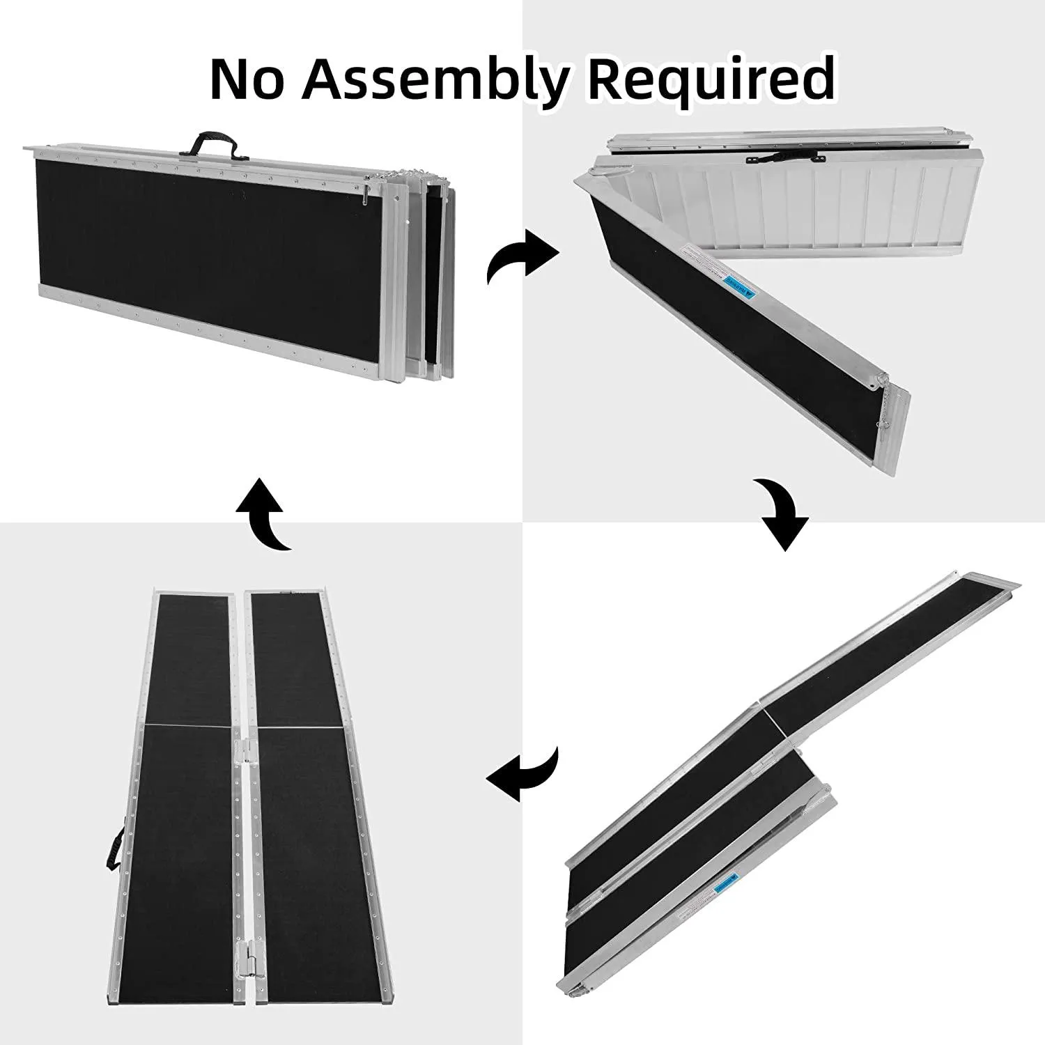 7FT Folding Aluminum Wheelchair Ramp with Handle, Utility Mobility Access Threshold Ramp