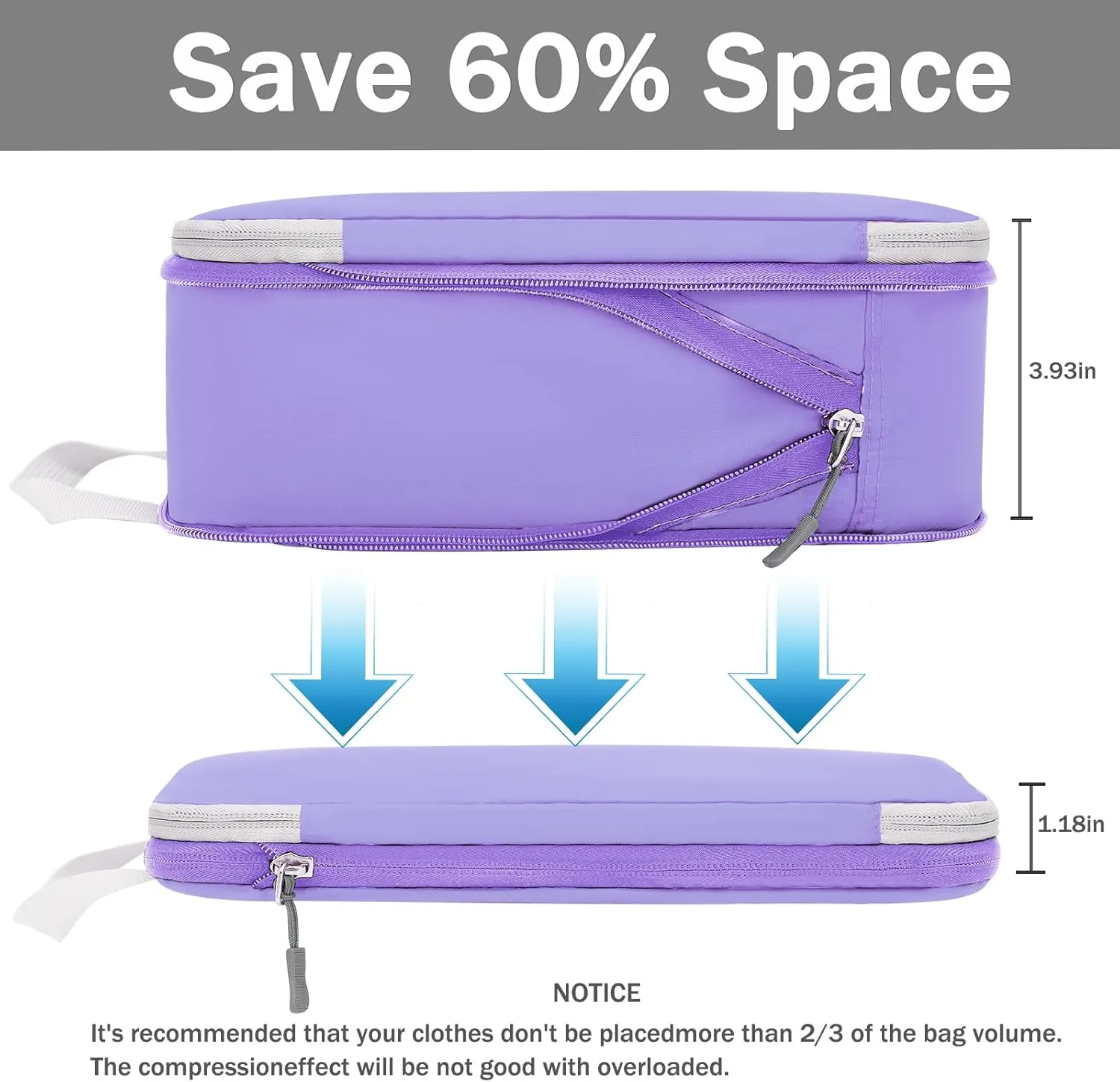 7Set Ultralight Nylon Compression Packing Cubes Expandable Packing Organizers for Carry on suitcase,Compression Cubes with Shoe Bag for Travel Accessories Luggage(purple)…