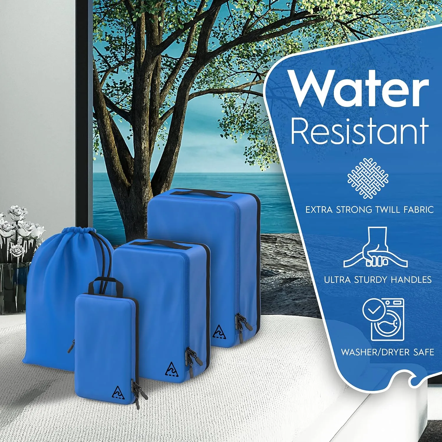8 Set/4 Set Deluxe Compression Packing Cubes Travel - Maximize Space In Luggage With Patented HybridMax Double Capacity Design, Luxury Compressible Packing Cubes For Travel, Large, Small, & Medium