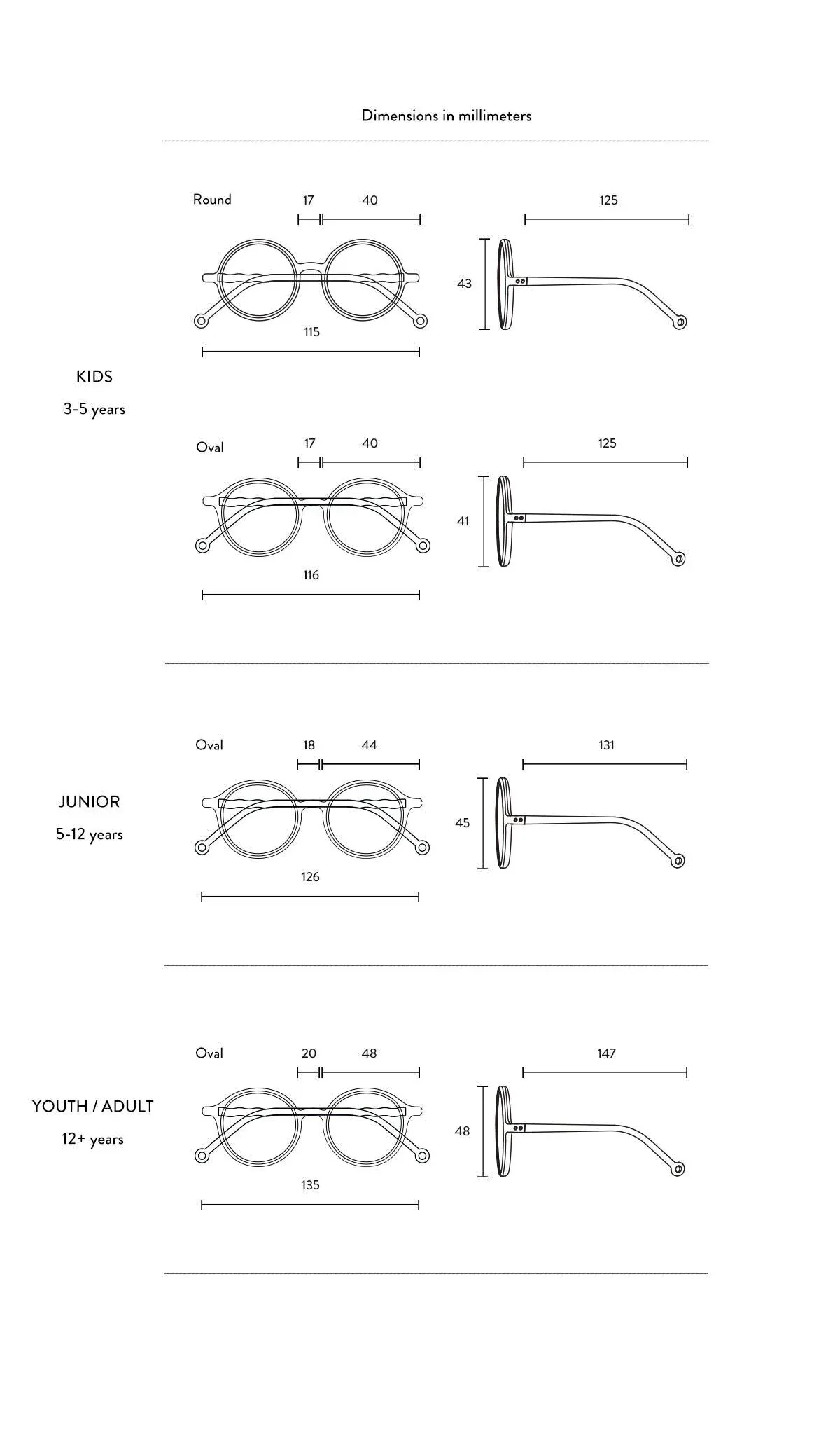 ADULT Oval Screen Glasses -Lilac