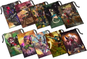 Adventurer Tuck Bags - Compatible with Middara Unintentional Malum: Act 1 Board Game - Oversized Pouches for JRPG Table Games - Interactive Fantasy Board Game Accessories - (10 Pack)
