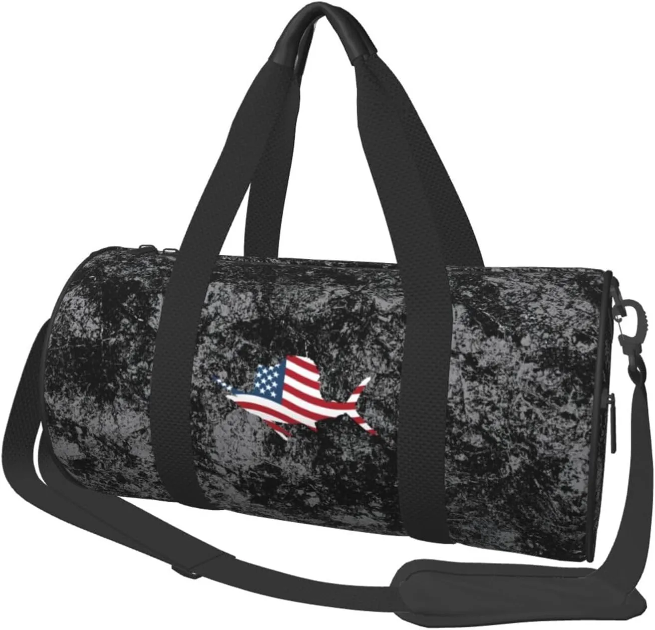 American Flag Sailfish Fish Fishing Convertible Garment Bag with Shoulder Strap, Carry on Garment Duffel Bag for Men Women - Rolling Foldable for Travel Luggage Bags (Black)