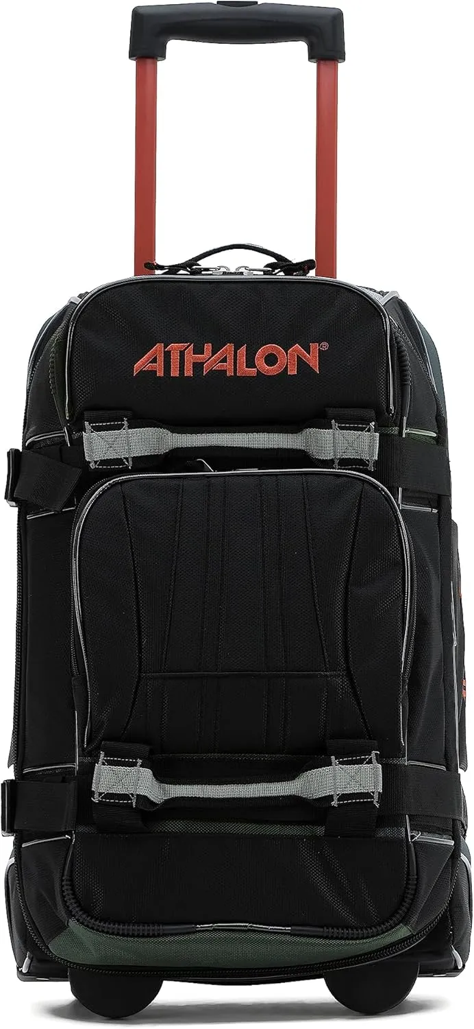 Athalon Duffel Bag with Inline Skate Wheels, Midnight Black, Carry-On 22-Inch