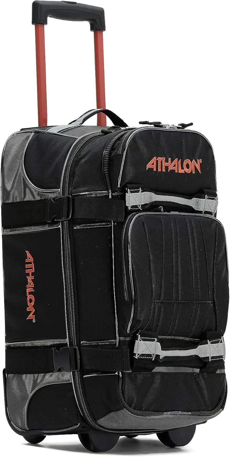 Athalon Duffel Bag with Inline Skate Wheels, Midnight Black, Carry-On 22-Inch