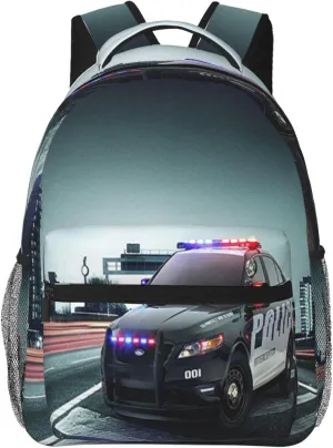 Backpack City Police Car Travel Laptop Backpacks College Ruckasck Daypack School Bag for Boys Girls Teenager Men Women