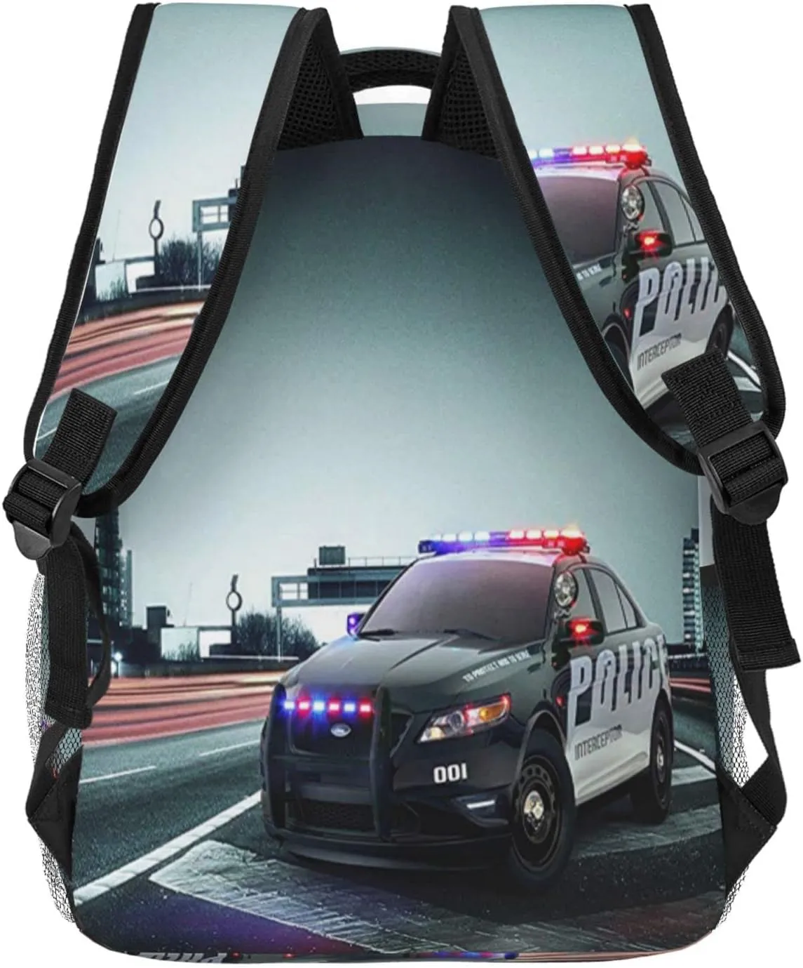 Backpack City Police Car Travel Laptop Backpacks College Ruckasck Daypack School Bag for Boys Girls Teenager Men Women