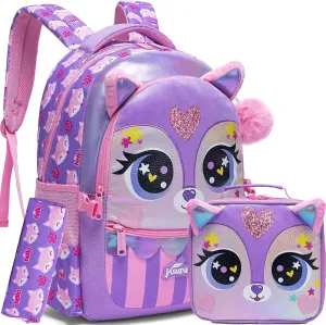 Backpacks for Girls School Bag Cute Girls Backpacks Ages 8-10 Kids Bookbag Set Travel Backpack for Preschool Kindergarten Elementary Students Backpack to School Supplies