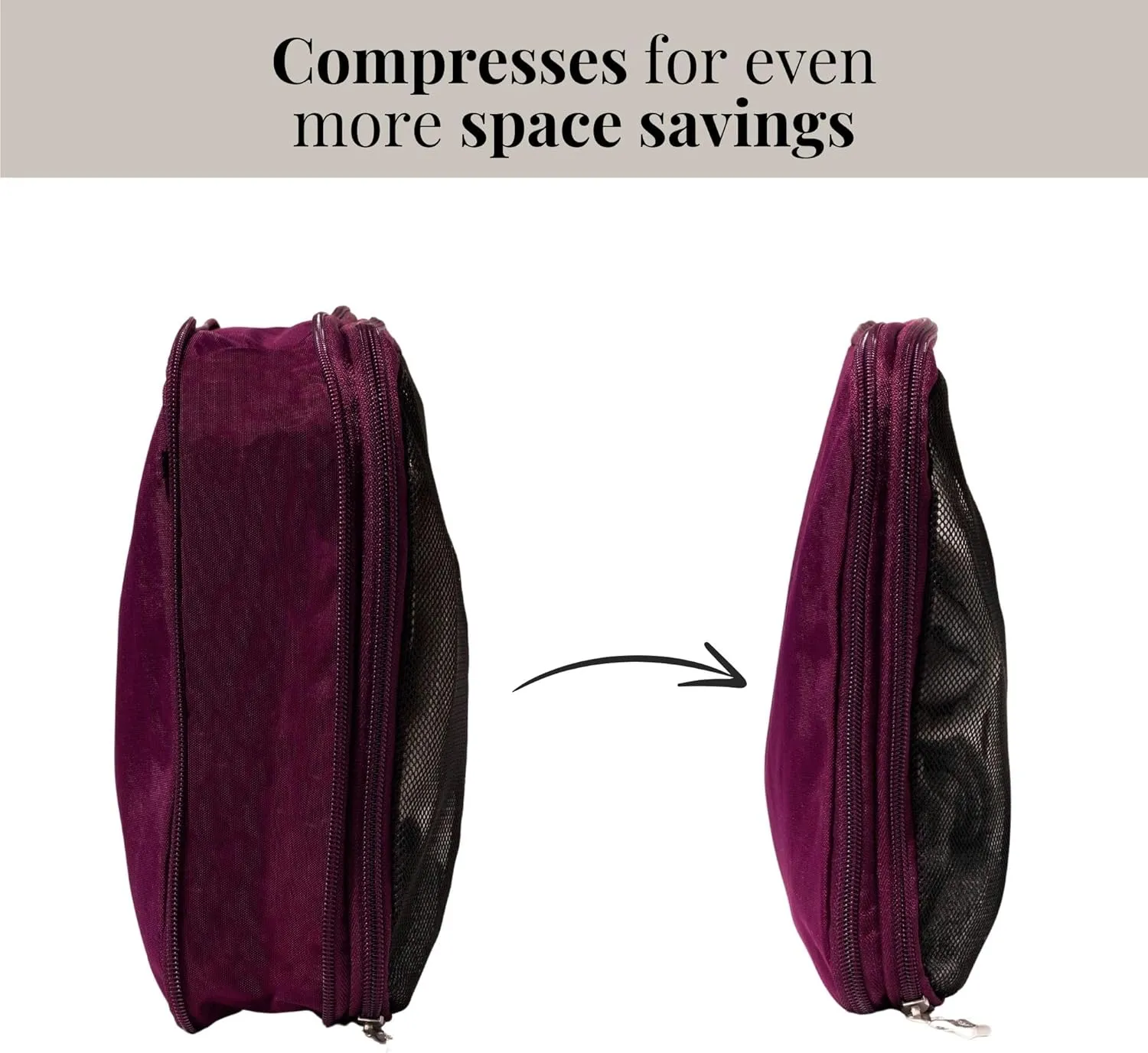 Baggallini Compression Cube 3-piece set - Lightweight Compression Packing Cubes for Travel