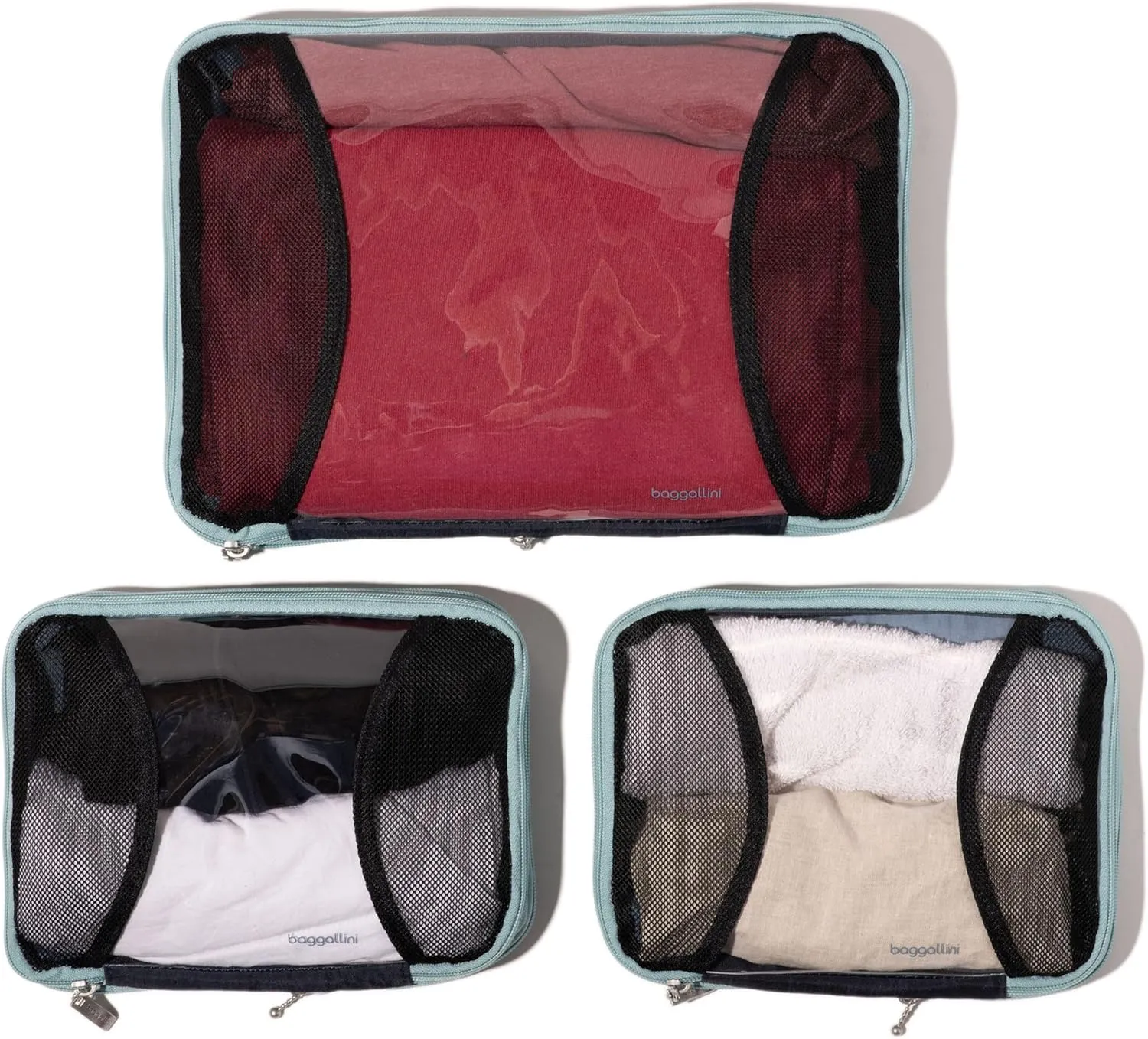 Baggallini Compression Cube 3-piece set - Lightweight Compression Packing Cubes for Travel