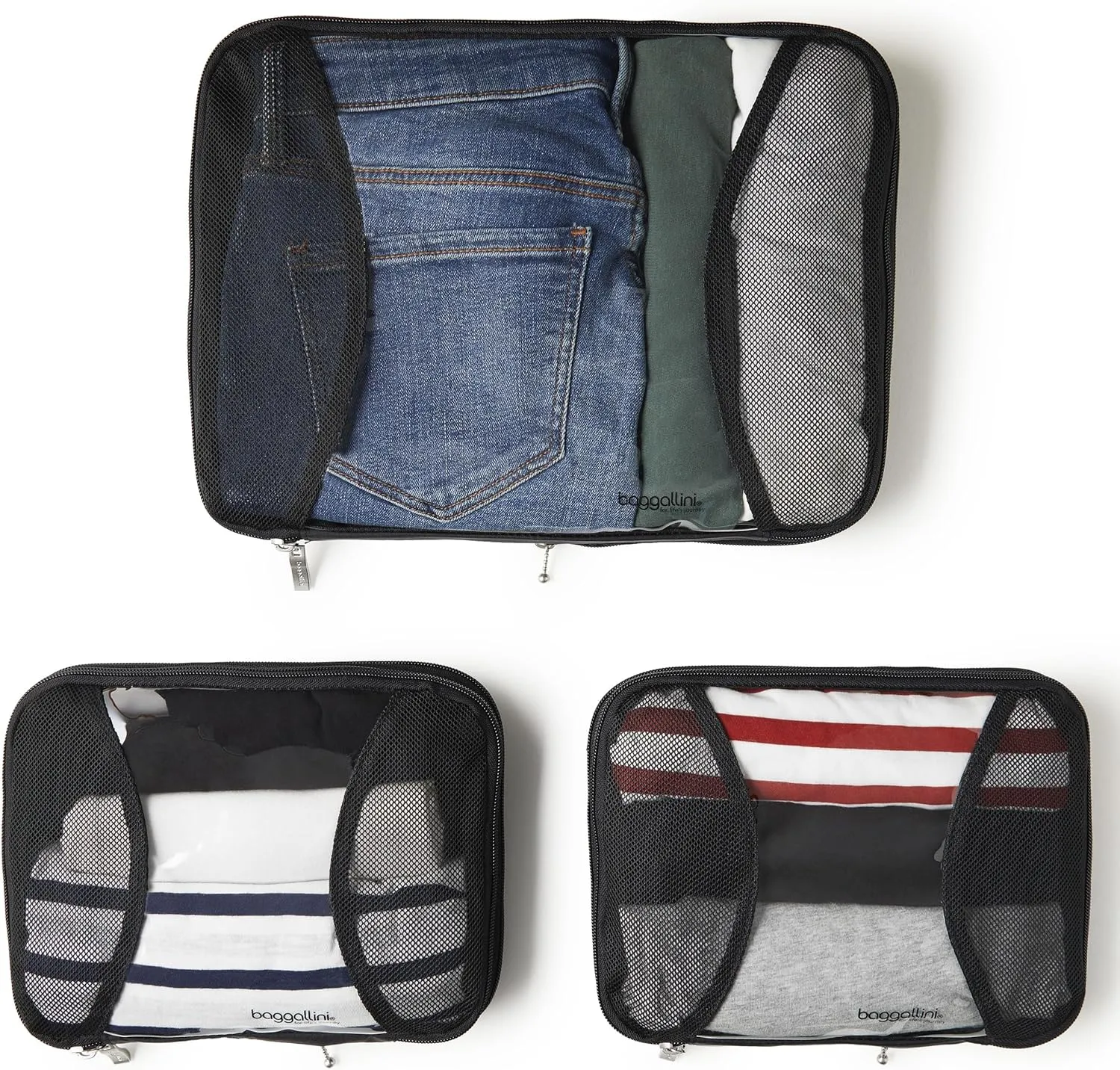 Baggallini Compression Cube 3-piece set - Lightweight Compression Packing Cubes for Travel