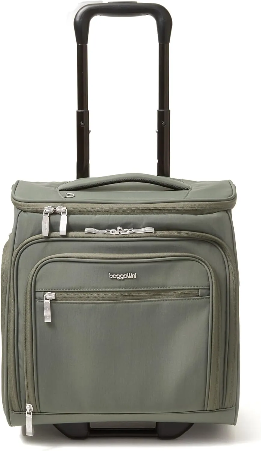 Baggallini Expandable Underseat Carry-On - Lightweight Travel Luggage Carry On Weekender with Wheels