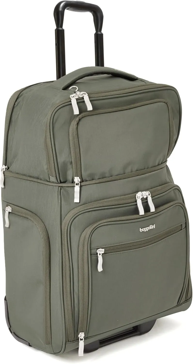 Baggallini Expandable Underseat Carry-On - Lightweight Travel Luggage Carry On Weekender with Wheels