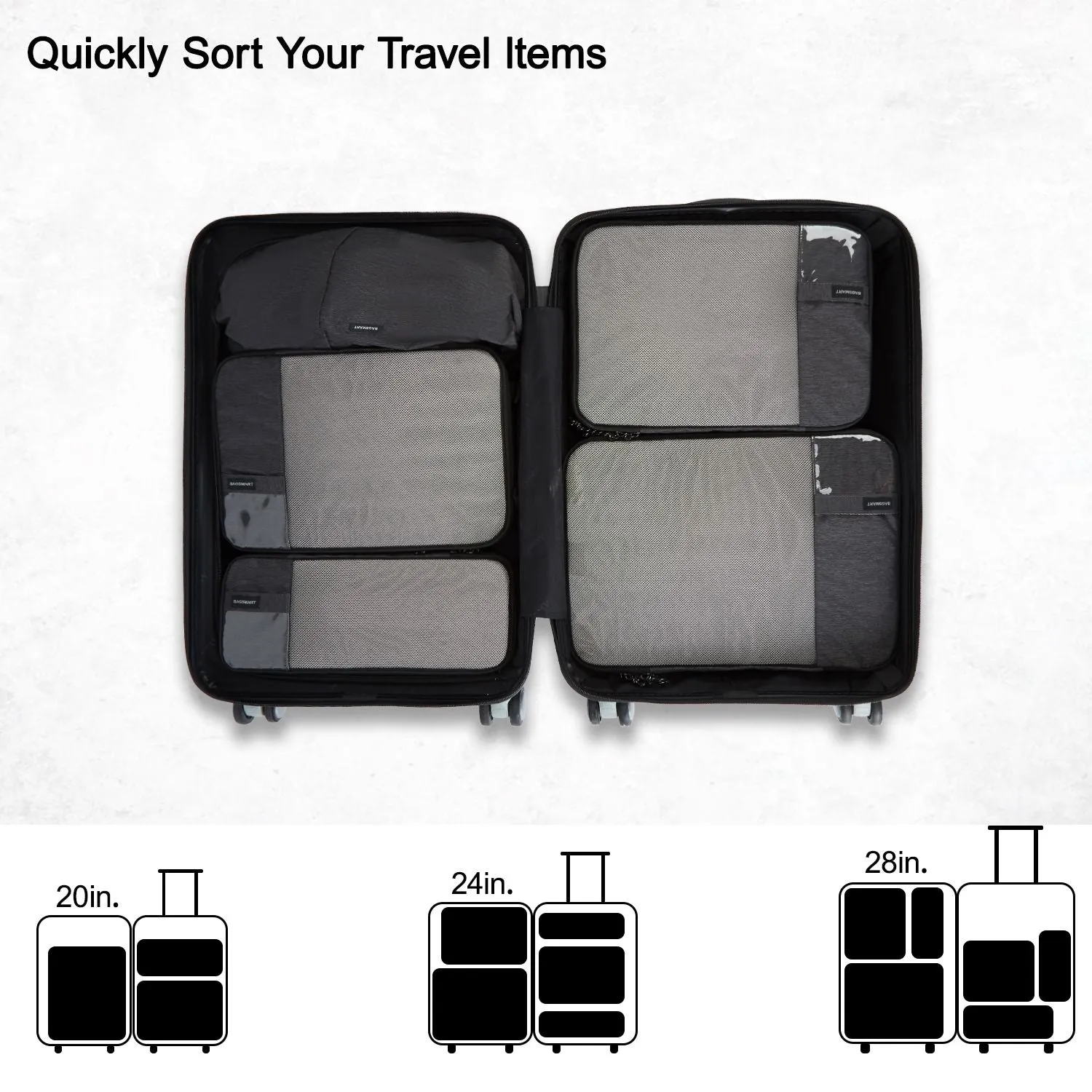 Bagsmart 6-In-1 Compression Packing Cubes