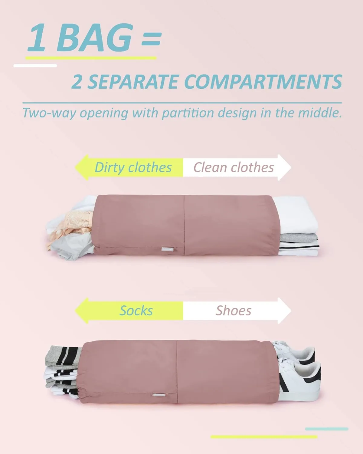BAGSMART 6 Set Compression Packing Cubes - Lightweight Travel Essentials, Durable Luggage Organizer