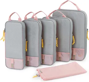 BAGSMART 6 Set Compression Packing Cubes - Lightweight Travel Essentials, Durable Luggage Organizer
