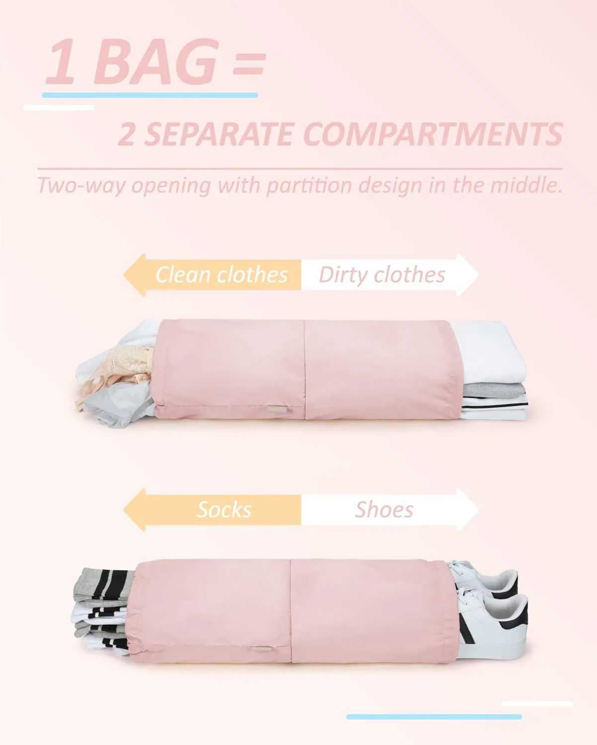 BAGSMART 6 Set Compression Packing Cubes - Lightweight Travel Essentials, Durable Luggage Organizer