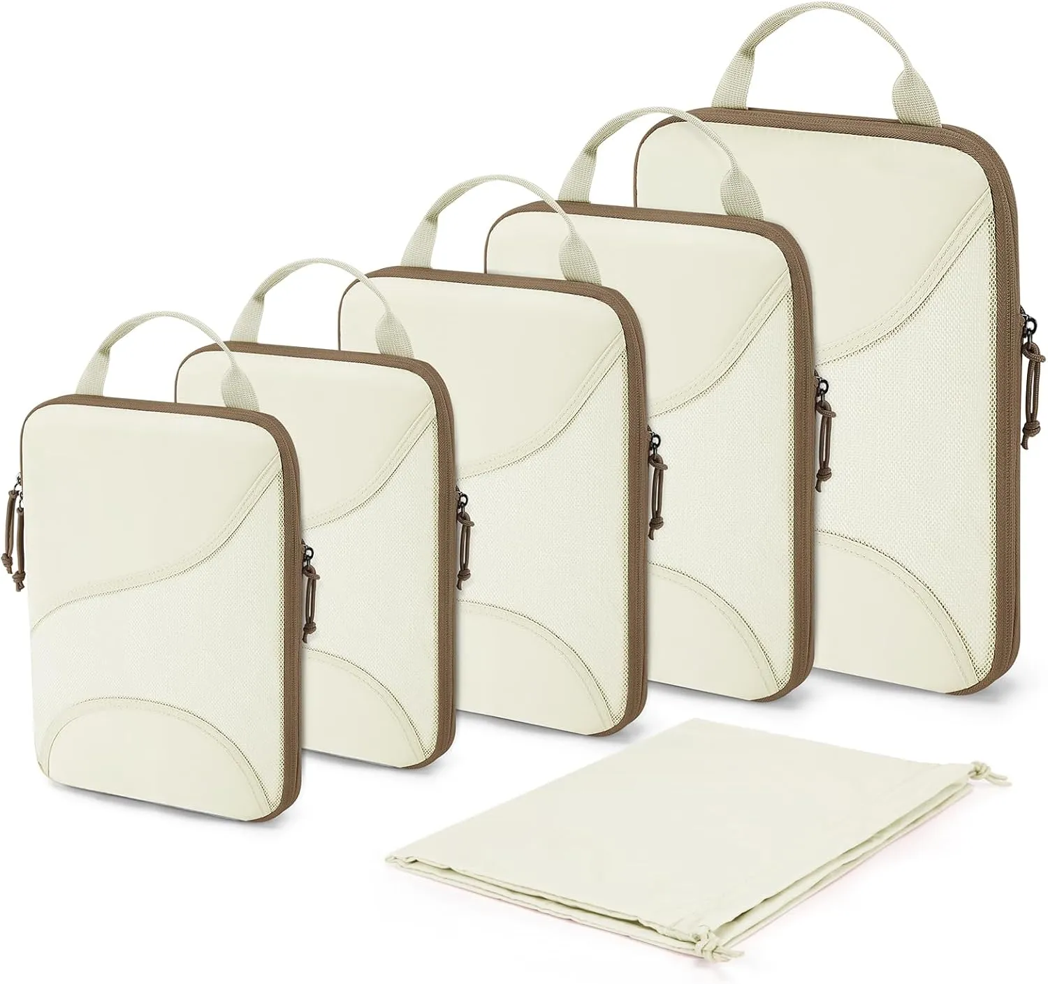 BAGSMART Compression Packing Cubes - 6 Set Travel Packing Cubes for Suitcases, Compression Suitcase Organizers with Shoe Bag