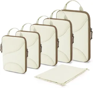 BAGSMART Compression Packing Cubes - 6 Set Travel Packing Cubes for Suitcases, Compression Suitcase Organizers with Shoe Bag
