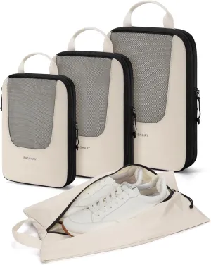 BAGSMART Compression Packing Cubes for Travel, 6 Set/4 Set Packing Cubes for Suitcases, Compression Suitcase Organizer Bags Set for Travel Essentials, Lightweight Packing Organizers