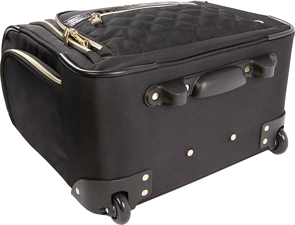 BEBE Women's Leena-Wheeled Under The Seat Carry On Bag, Black, One Size