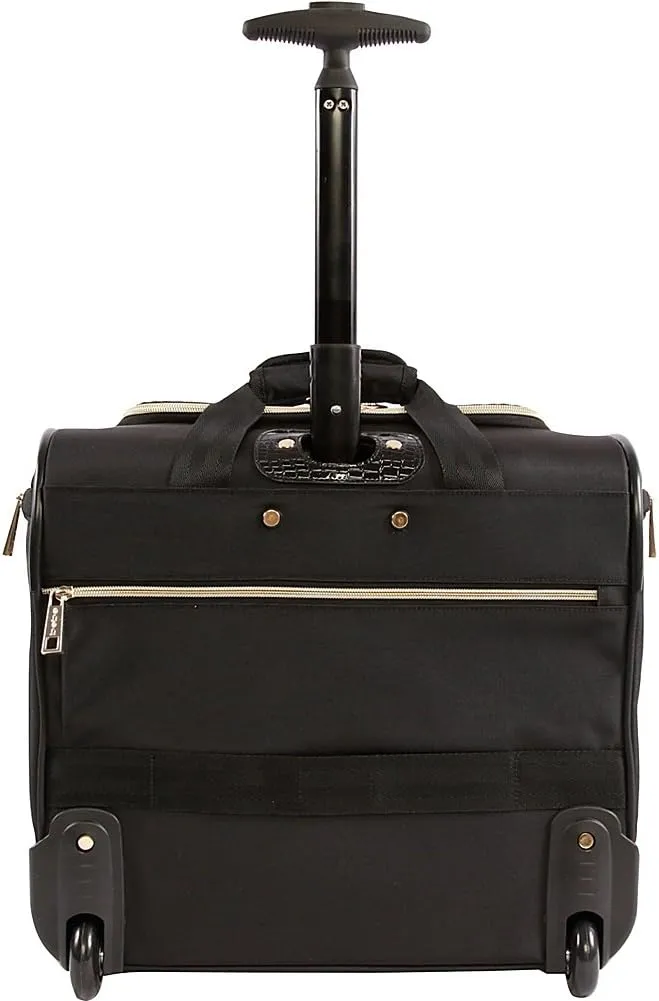 BEBE Women's Leena-Wheeled Under The Seat Carry On Bag, Black, One Size