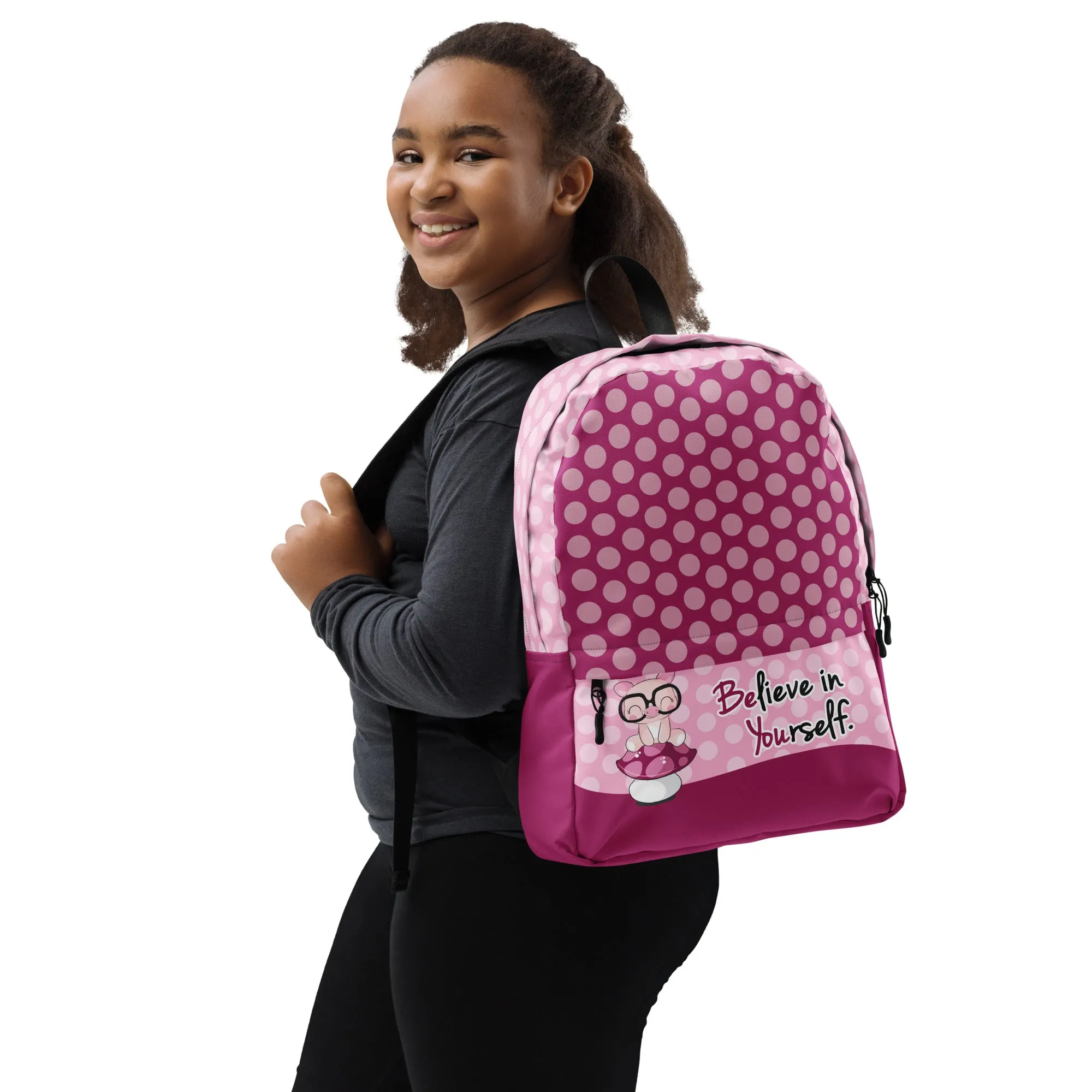 Believe in Yourself Polka Dot Backpack