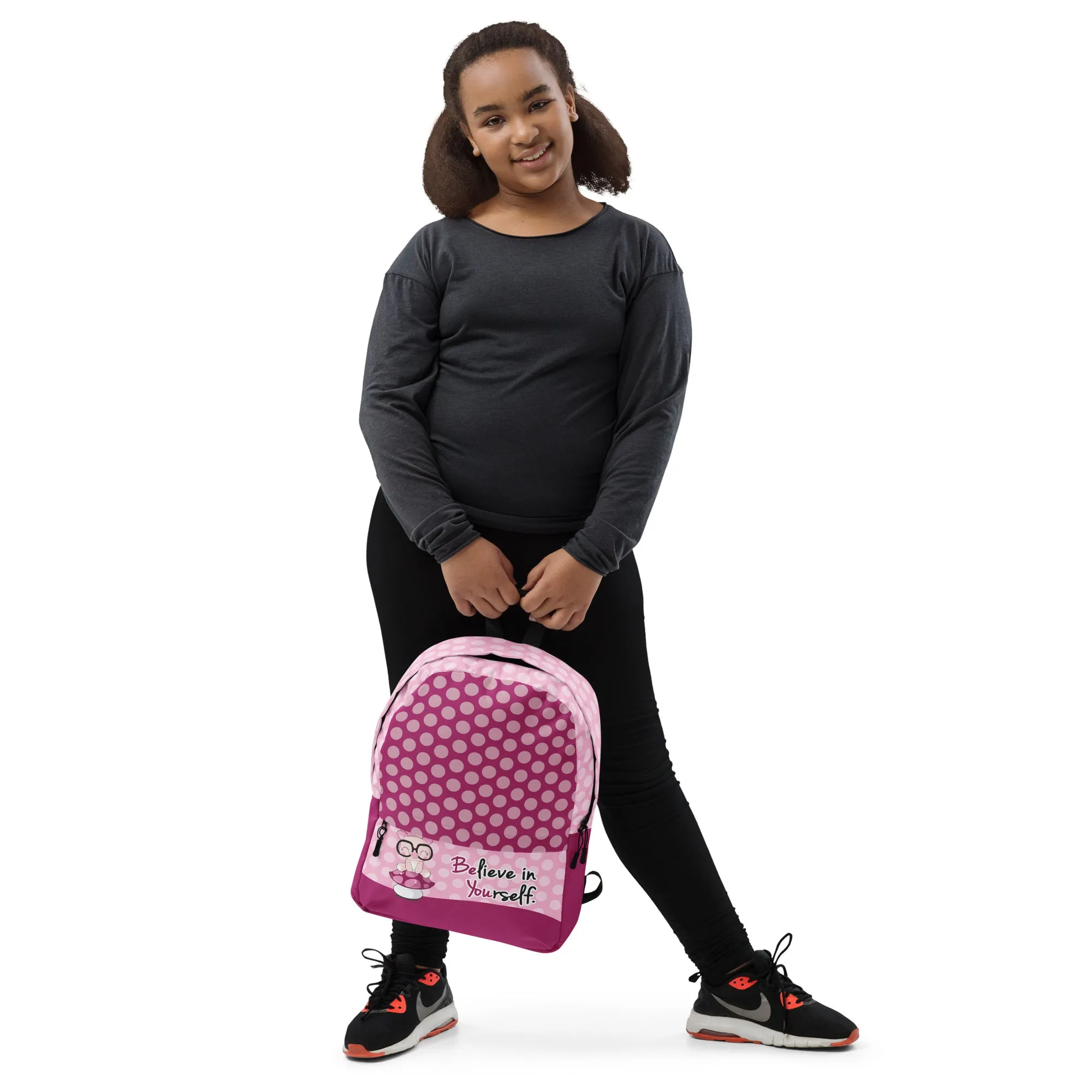 Believe in Yourself Polka Dot Backpack
