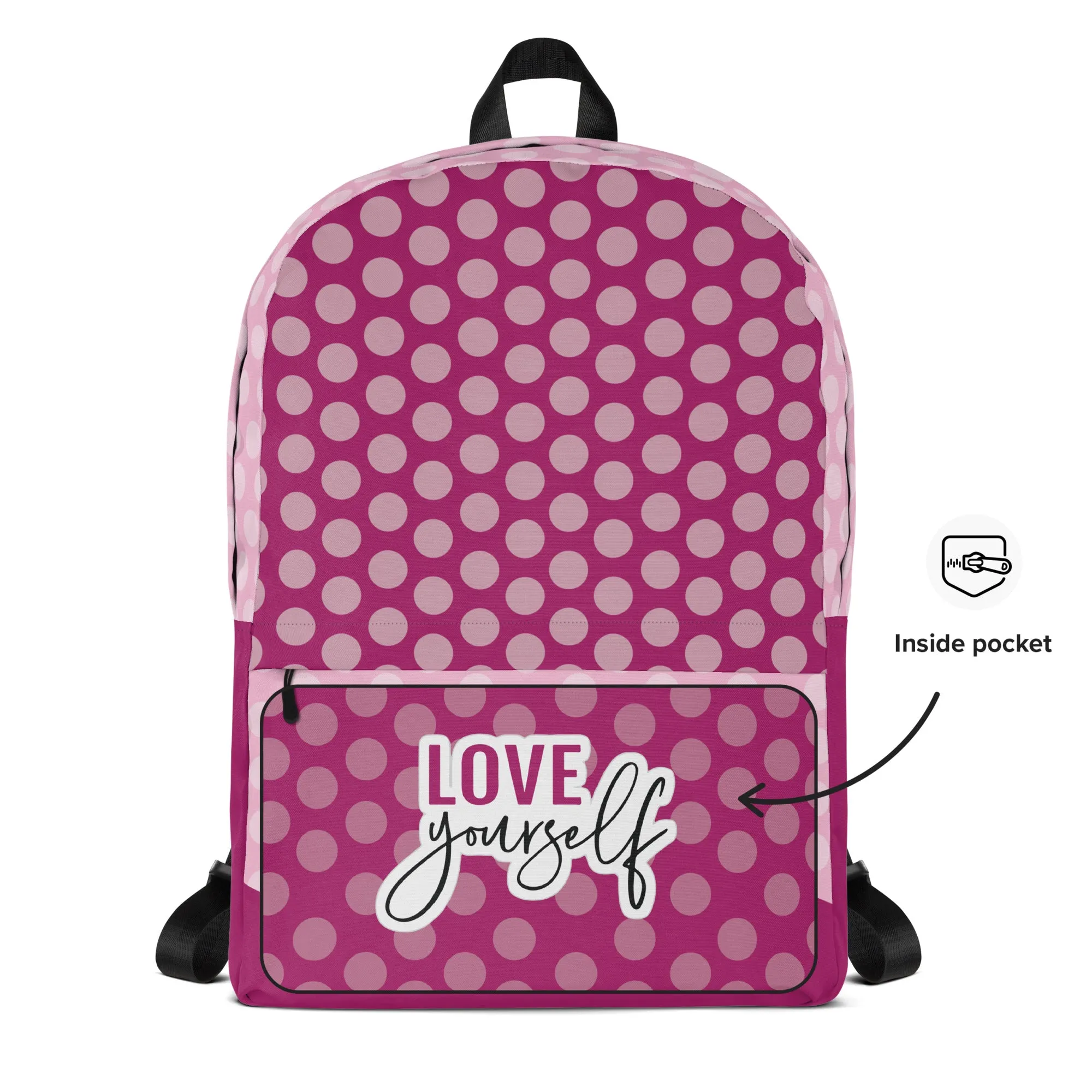 Believe in Yourself Polka Dot Backpack