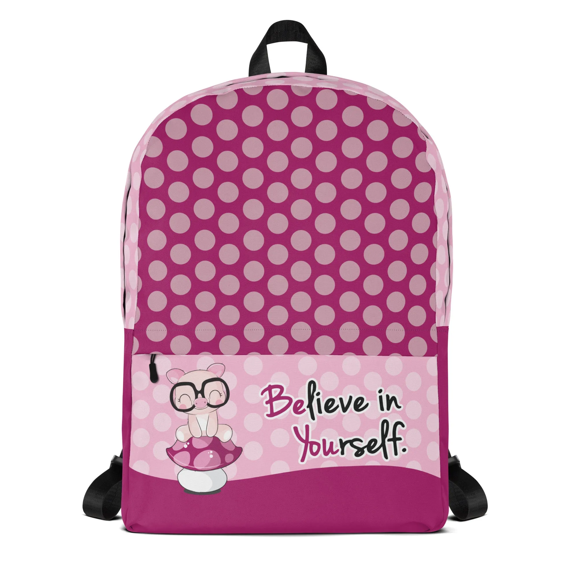 Believe in Yourself Polka Dot Backpack