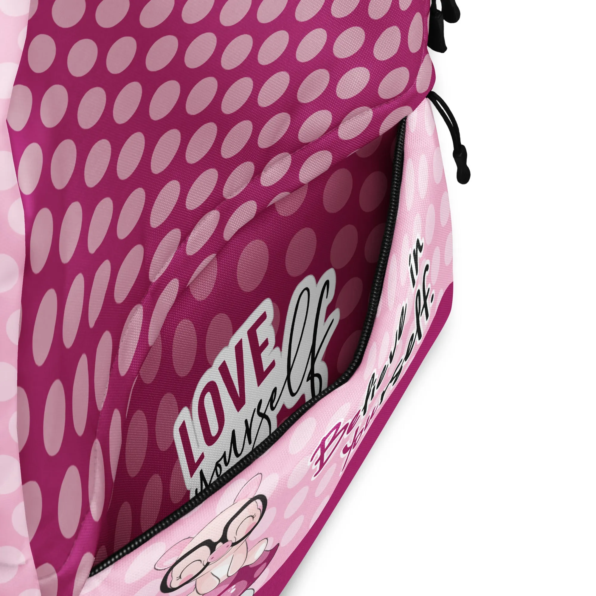 Believe in Yourself Polka Dot Backpack