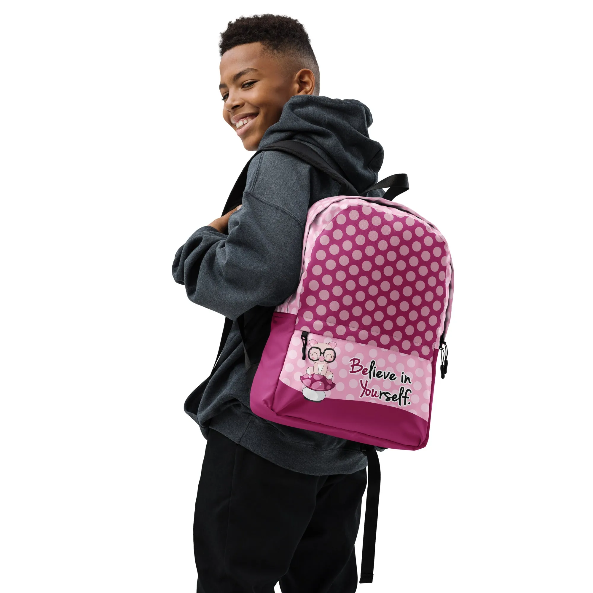 Believe in Yourself Polka Dot Backpack