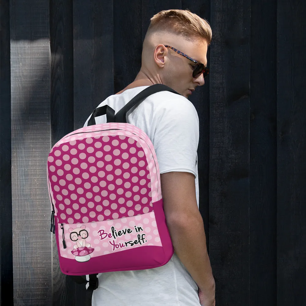 Believe in Yourself Polka Dot Backpack