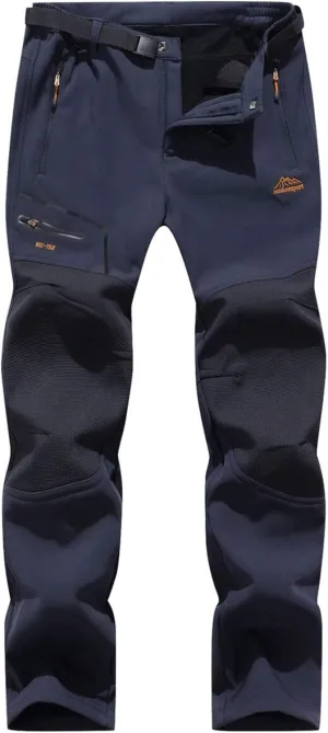 BenBoy Men's Snow Ski Outdoor Waterproof Windproof Fleece Cargo Hiking Pants