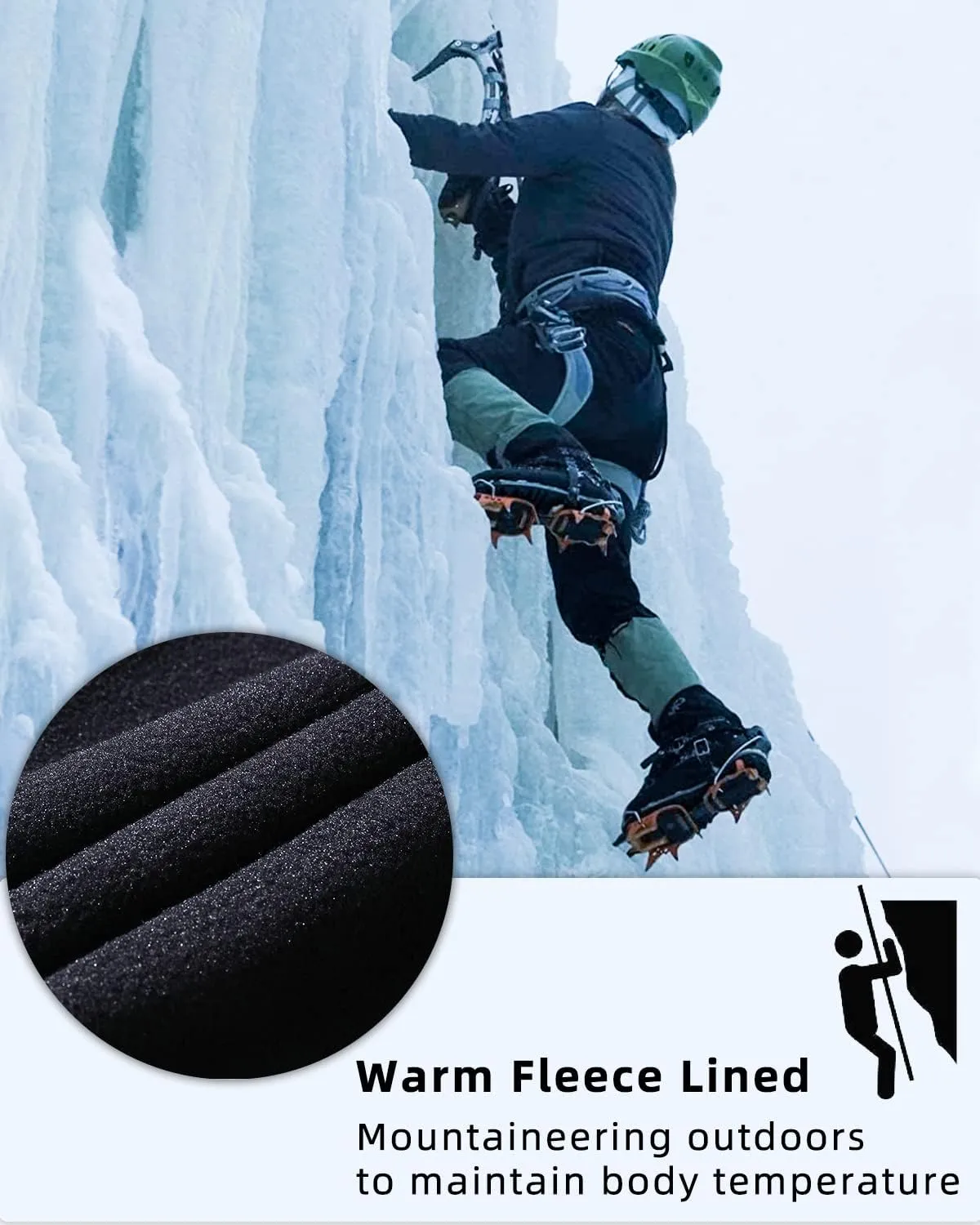 BenBoy Men's Snow Ski Outdoor Waterproof Windproof Fleece Cargo Hiking Pants