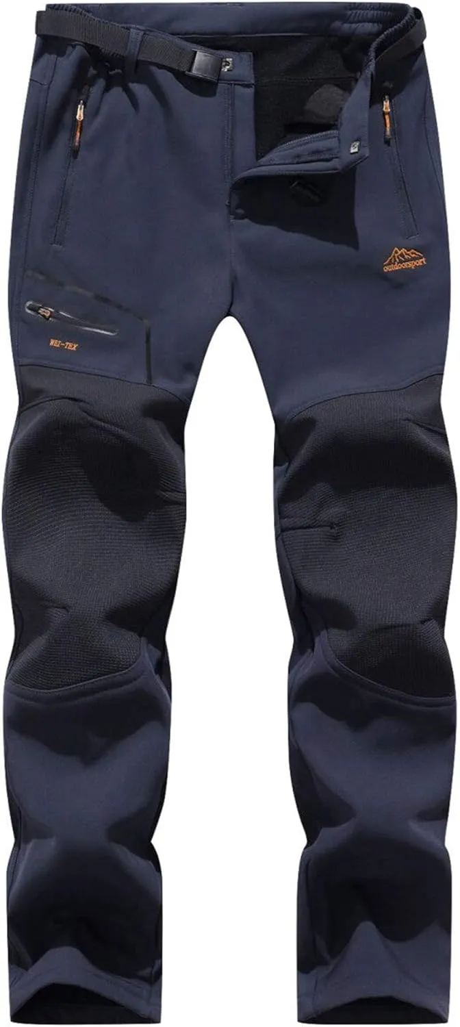 BenBoy Men's Snow Ski Outdoor Waterproof Windproof Fleece Cargo Hiking Pants