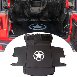 BESTAOO Dog Trunk Liner for Jeep - Heavy Duty Waterproof Oxford Cargo Protector for 2007-2025 Wrangler JK JL 4-Door, Nonslip Washable Pet Seat Cover & Anti-Scratch Liner (Star)