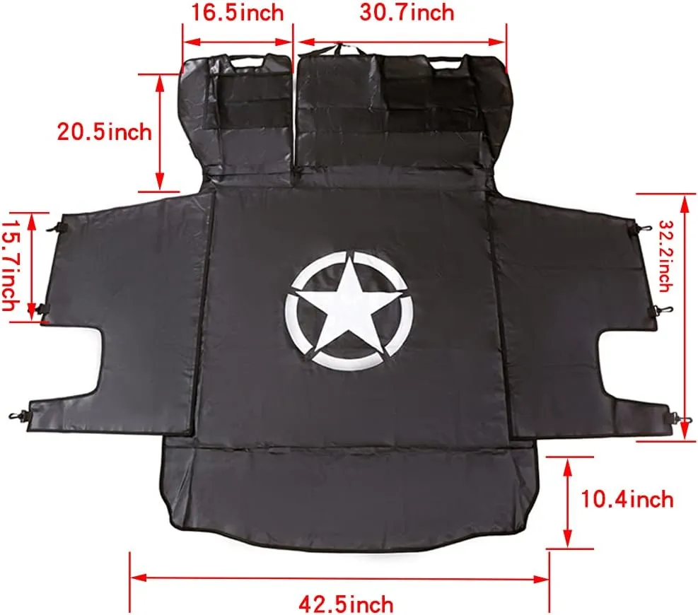 BESTAOO Dog Trunk Liner for Jeep - Heavy Duty Waterproof Oxford Cargo Protector for 2007-2025 Wrangler JK JL 4-Door, Nonslip Washable Pet Seat Cover & Anti-Scratch Liner (Star)
