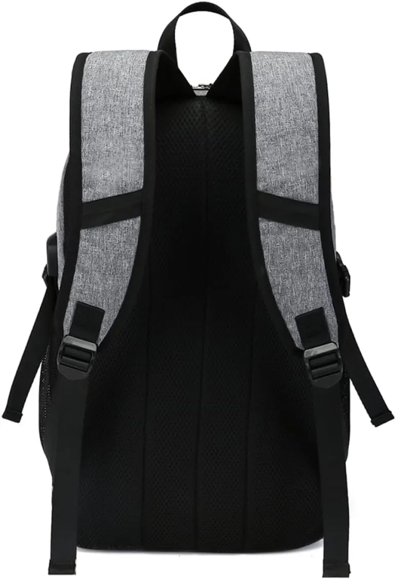 BESTYASH Football Backpack Buckle Oxford Fabric Power Bank Men's Sports Bag Sturdy (grey)